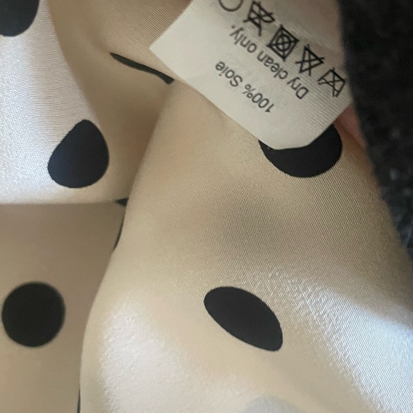 J Crew silk cream and black polka dot button down shirt - Picture 6 of 6